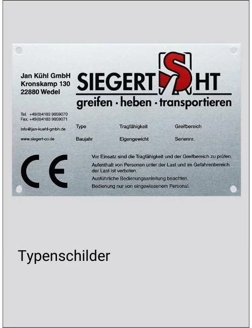 Typenschilder
