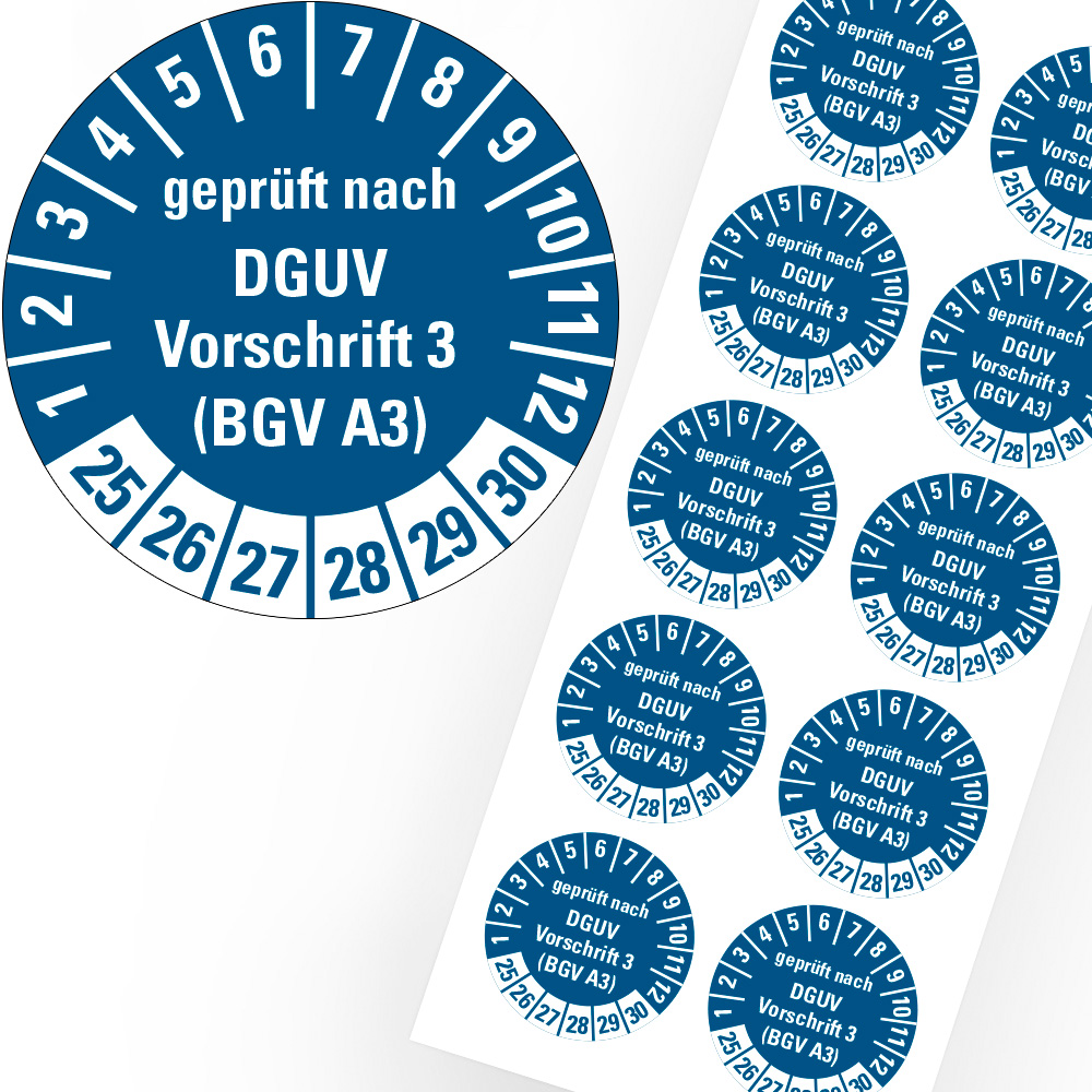 Prüfaufkleber Dguv Prüfplaketten Nach DGUV V3 – 20-30mm