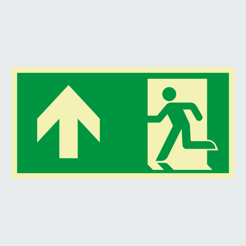 Di Salvataggio ausstieg gemaess ASR A1.3/DIN 7010, schermo nachleuchtend everglow Hi 150, 15 x 15 cm (Salvataggio finestra) praxisbewaehrt, resistente agli agenti atmosferici