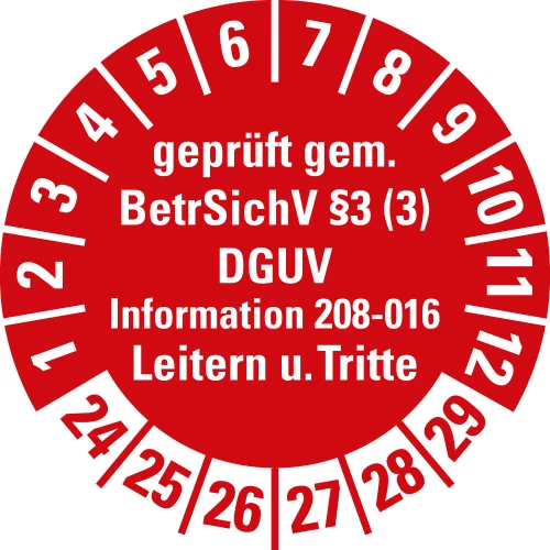 Prüfplakette für Leitern und Gerüste