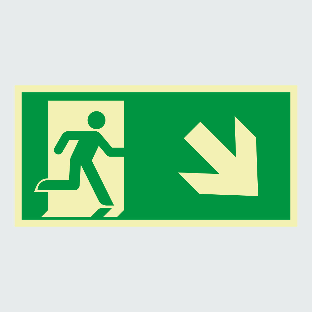 Notausgangsschild Nachleuchtend - 2 Stück, 30x15 Cm, Selbstklebend, Für Haushalt & Büro